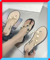 新品 ビジュートングサンダル 大人可愛いスリッパ 美脚サンダル 春 夏靴 おしゃれサンダル 女 ローヒールサンダル 【送料無料】