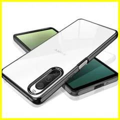 【在庫処分】スリム 透明 薄型 ストラップホール付 衝撃吸收 ワイヤレス充電対応 スマホケース 軽量 SO-52D カバー TPU SOG11 クリア （ブラック） ケース Xperia10V