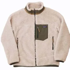 パタゴニア Patagonia Ks RETRO-X JACKET キッズ レトロX ジャケット ボアフリース アウトドア 65625 アイボリー モスグリーン XL 14 0225のサムネイル