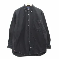 XL/古着 ラルフローレン 長袖 ブランド シャツ メンズ 90s ワンポイントロゴ 裾ロゴ The Big Oxford オックスフォード 大きいサイズ コット