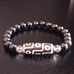 モリオン・水晶・九眼天珠・8mm・6mm【最高位天珠・最高品質】