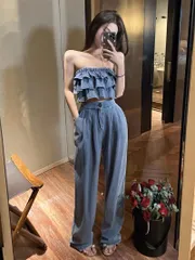 ベアトップデニムセットアップ