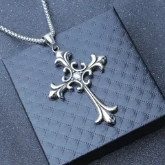 【新品】クロス 十字架 シンプル ネックレス ペンダント ファッション アクセサリー メンズ レディース ロック メタル ゴシック かっこいい 定番