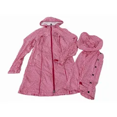 Callaway ゴルフウェア ワンピース型レインウェア 千鳥 チェック 赤系 中古 O9872452