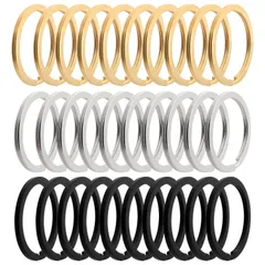 Coollooda 平キーリング 30個セット 外径30mm 二重リング キーホルダー キーリング キーホルダーリング金具 脱落防止 紛失防止 丸カン 金具