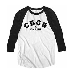 CBGB ベースボール Tシャツ 白/黒 US正規品 ロックTシャツ ロンT