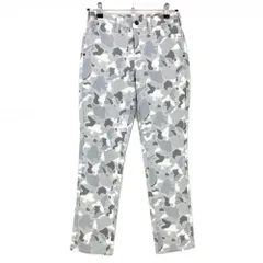 ★特価★【美品】エドウィンゴルフ パンツ ライトグレー×白 カモフラ風 バックロゴ  レディース M ゴルフウェア EDWIN GOLF