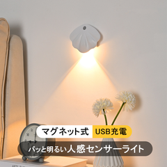 人感センサーライト  2点セット 屋内 USB充電 玄関 LED人感センサー ナイトライト LEDライト フットライト 足元灯 自動点灯 廊下 非常灯 玄関 防災 照明 マグネット 電球色 昼白色 自動消灯  屋内 防犯 室内（HM-795）