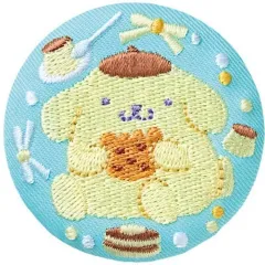 【中古】食玩 雑貨 5.ポムポムプリン 「サンリオキャラクターズ 刺繍缶バッジ付きビスケット2」