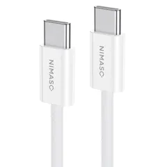 【迅速発送】【2本セット】NIMASO USB C ケーブル USB 2.0 PD対応 タイプc ケーブル 【1M+1M 60W/3A 急速充電 最大480Mbpsデータ転送】 高耐久ナイロン編み iPhone16/15シリーズ、iPad、MacBook、So
