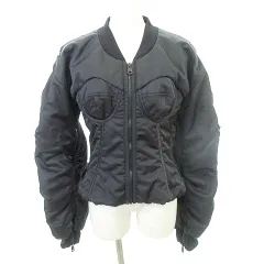 ドルチェ&ガッバーナ ドルガバ DOLCE&GABBANA 美品 MA-1 ジャケット ショート丈 ジップアップ ナイロン ヒョウ柄 イタリア製 厚手 40 約Mサイズ 黒 ブラックのサムネイル
