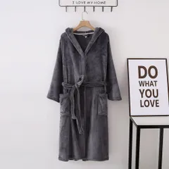 ☆ ダークグレー ☆ XL ☆ バスローブ ルームウェア ふわふわ 長袖 フード付き ysrw5369 バスローブ ルームウェア 長袖 襟付き ガウン ナイトガウン 部屋着 パジャマ 厚手 ふわふわ フワフワ レディース メンズ ユニセックス 厚め