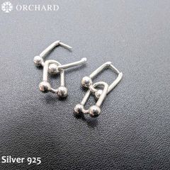 シルバー925 Uチェーンデザイン ピアス 両耳用 高級ジュエリー ユニセックス シルバーアクセサリー