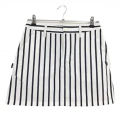 【美品】パーリーゲイツ スカート 白×ネイビー ストライプ  レディース 1(M) ゴルフウェア PEARLY GATES
