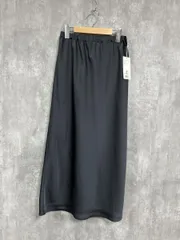 美品 N. エヌ ナチュラルビューティーベーシック サテン Iライン マキシ スカート sizeS/黒 ◆■ レディース