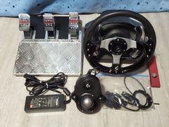 T500RS + 実車ハンドル + logicool shifter シーケンシャルmod付 セット 【中古品】 ハンコン