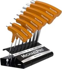 Tハンドル 2WAYボールエンド 六角レンチセット黄 8本セット メトリック スタンド付 2,2.5,3,4,5,6,8,10mm マイケルプロ MP001044 工具 整備用品 メンテナンス 修理 DIY 自動車やバイクの整備に MichaelPro