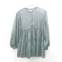 ◇ ROPE PICNIC フロントボタン シアー素材 シンプル カジュアル 長袖 ブラウス サイズ38 ダークグレー レディース E  【1310050019976】