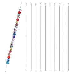 iplusmile 10個 ビーズ 針 ジュエリー ブレスレット ジュエリー 作成 ツール ジュエリー 紐 用ビーズ ストレート アンクレット 作成 ツール 合金 ビーズ 針（0.5mm×26cm）