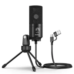 【数量限定】ブラック パソコンのWindows/Mac対応 三脚マイクスタンド付属 音量調節可能 K669B 単一指向性 ボイズチャット 在宅勤務 ゲーム配信 ネット通話 PC用マイク コンデンサーマイク USBマイク FIFINE