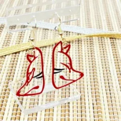 狐面風ピアス レッド 和柄 和小物 和雑貨 ピアス アクセサリー アクセ おしゃれ