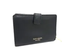 ■美品■ kate spade ケイトスペード レザー 二つ折り 財布 ウォレット 札入れ 小銭入れ レディース ブラック系 DH4896