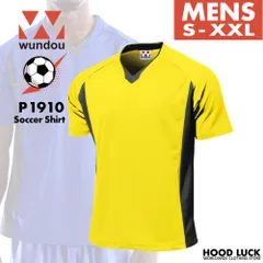 イエロー/S-XXL ウンドウ ドライ サッカー Tシャツ P1910 メンズ 大人 半袖 WUNDOU 送料無料 ゲームシャツ 吸汗 速乾 フットサル 練習着 部活 試合用 ユニフォーム