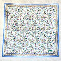 【訳あり】MINTON ミントン　ハンカチ　青　花柄