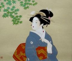 昭和レトロ、中原淳一、【娘十二ヶ月 十月浮世絵やの娘】、年代物