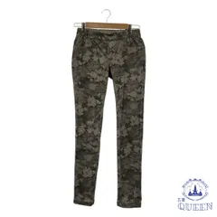 ☆美品☆ パンツ カジュアルパンツ スリムフィット ウエストゴム レディース 総柄 グレー 901-15355 送料無料 古着