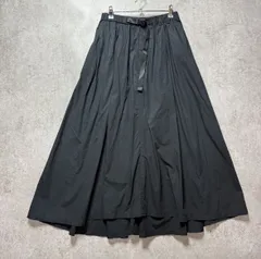 niko and... コットン ロングスカート ベルト付き フレア Aライン ブラック モード シンプル カジュアル レディース3サイズ 体型カバー