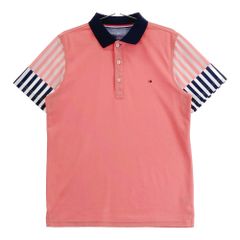 サイズ：L DESCENTE GOLF デサントゴルフ ×JGA 半袖ポロシャツ  レッド系 [240101487042] ゴルフウェア レディース ストスト サイズ：L DESCENTE GOLF デサントゴルフ ×JGA 半袖ポロシャツ