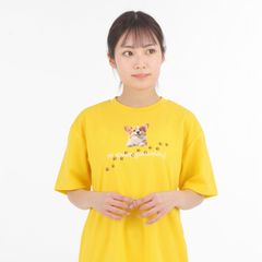 【 デイジー 】 アニマル デザイン Tシャツ (コーギー 犬) Type2 スマイル ペット かわいい ドライ ポリエステル 半袖 ウェルシュ コーギー