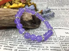 ラベンダーパープルジェイド パワーストーン ブレスレット  8mm （シルバー）レディース 女性  数珠ブレス 開運 プレゼント ギフト  [q]