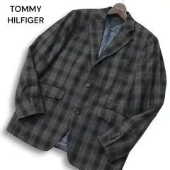 TOMMY HILFIGER トミーヒルフィガー 秋冬★ ウール ツイード チェック テーラード ジャケット ブレザー Sz.S メンズ グレー