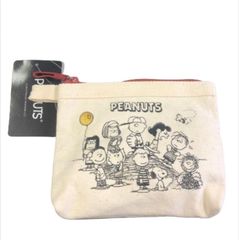 在庫限り スヌーピー 帆布 フラットポーチ PEANUTS SN06628 ポーチ 化粧ポーチ 小物入れ