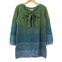 アーヴェーヴェースタンダード ニット トップス チュニック 長袖 グラデーション ワンピ レディース 40サイズ 緑×青 a.v.v standard 【中古】