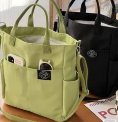 キャンパスバッグ トートバッグ 肩掛けバッグ ショルダーバッグ マザーバッグ シンプル 通学 通勤 2way 旅行