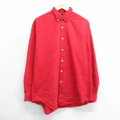 XL/古着 ノーティカ 長袖 ブランド シャツ メンズ 90s ワンポイントロゴ 大きいサイズ コットン ボタンダウン 赤 レッド 24aug30 中古 トッ