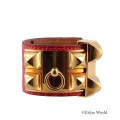HERMES コリエドシアンアリゲーターブレスレット rouge ランクB 国内定価387,200円