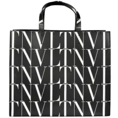 ヴァレンティノ VALENTINO GARAVANI ガラヴァーニ VLTN ロゴ タイムズ トートバッグ レザー UY2B0963GTC ブラック【中古】