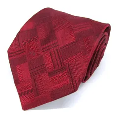 ヴァレンチノ ブランド ネクタイ チェック柄 格子柄 シルク イタリア製 PO メンズ レッド VALENTINO 【中古】