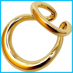 【迅速発送】クライフイヤーカフ イヤーカフス イヤカフ イヤリング 大ぶり 金属アレルギー対応 ダブルライン 片耳用 ゴールド ERkafu-02-gold