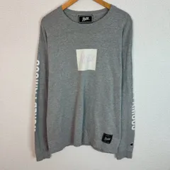 MOBB モブ　Champion チャンピオン ロンT 袖プリント ワッペン グレー メンズ 古着 ストリート