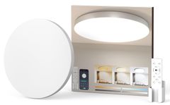 【数量限定】Coizabera LED シーリングライト 6畳 3600lm 調光調色 豆電球常夜灯 天井照明器具 おしゃれ 蛍光灯 リモコン付き スマホAPP操作 6～8畳 和室/洋室/寝室/玄関/リビング/キッチン適用（白枠）