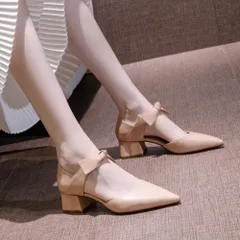 ☆ ピンクベージュ ☆ 37 ☆ パーティシューズ 痛くない リボン パンプスヒール リボン パンプス ストラップ リボンパンプス 靴 くつ シューズ ヒール 太め 太ヒール チャンキーヒール 結婚式 パーティー かわいい 可愛い おしゃれ きれいめ