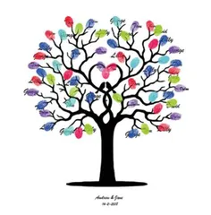 XPデザイン ウェディングツリー 結婚式 指紋ツリー 拇印 署名 アート ゲストブック ウェルカムボード A4サイズ (ツリー A4) [ツリー（A4）]
