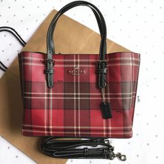 COACH コーチバッグ CC874 チェック柄 レッド トートバッグ ショルダーバッグ 手提げバッグ アウトレット品 新品未使用