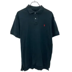 POLO RALPH LAUREN 半袖 ロゴ ポロシャツ ブラック ポロラルフローレン ワンポイント ロゴ 刺繍 古着卸 アメリカ仕入 a707-5247