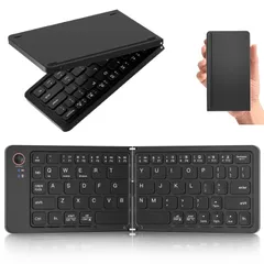 新品 Bluetooth キーボード 折りたたみ式 ワイヤレス ブルートゥース キーボード マルチペアリング 軽量 薄型 財布型 充電式 スマホ用 iPad用 iOS/Android/Windows 充電式電池内蔵で